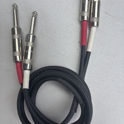 Pro Stereo Interconnect Dual REAN 1/4 in TS to RCA