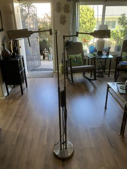 Mid Century Brass Adjustable Floor Lamp