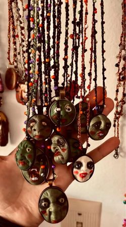 Handmade Halloween crochet necklace