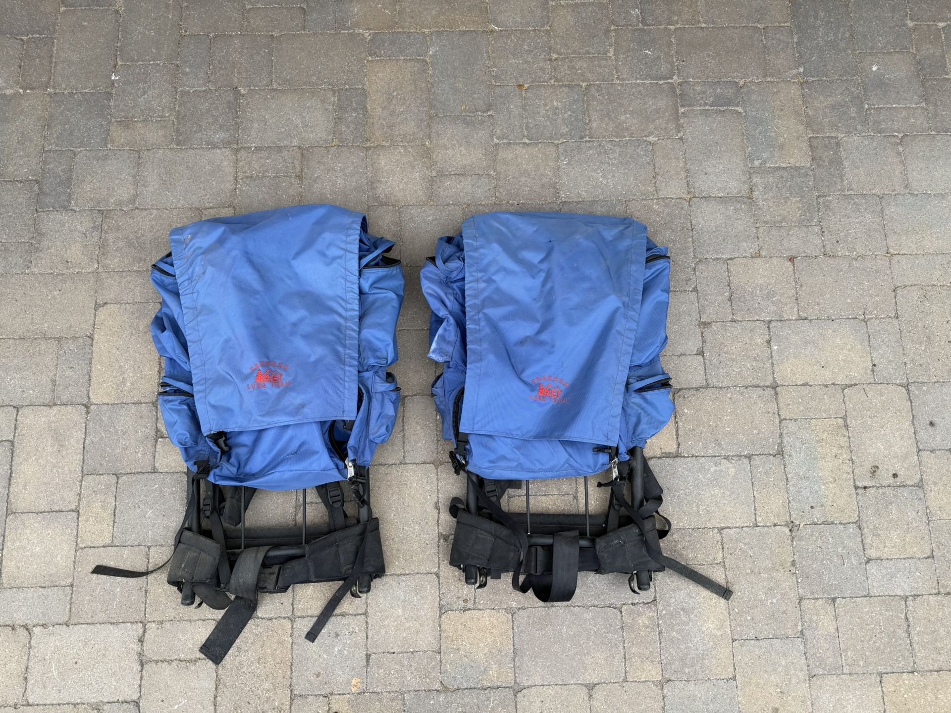 Two Vintage REI External Frame Backpacks With Long Frames