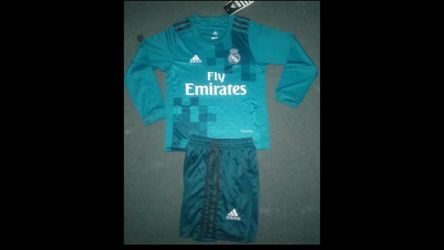 Real Madrid away 17-18 kids LONG SLEEVES