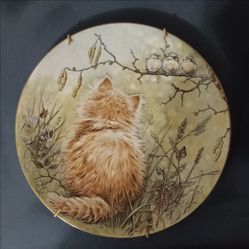 Royal Worcester Kitten Classics Birdwatcher Collector Plate Bone China Cat
