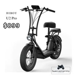 New Electric Scooter For Sale In Sacramento! U2 Pro – Fat tires, 810W power, 34-mile range & comfy seat – Just $899 at Sacramento ATV Motors!