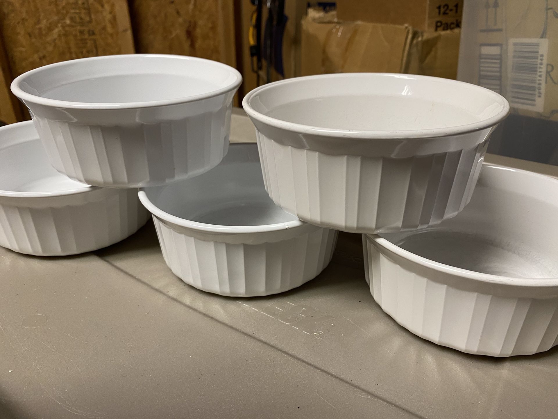 Vintage Pyrex French White Bowls