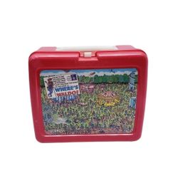Vintage Thermos Red 1990 Where's Waldo Lunch Box made in the USA