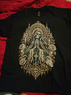 Gothic Santa Muerte Graphic T-Shirt