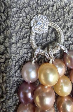 Rainbow Candy Freshwater Pearls Necklace with Extra Large S925 Clasp