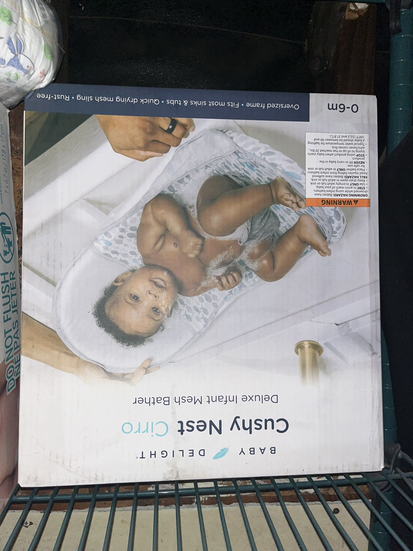 Cushy Nest Cirro Infant Mesh Bather- Grey Fish