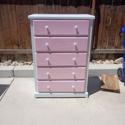White And Pink Dresser 