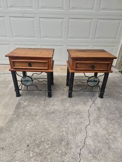 Rustic Southwestern Nightstands Set