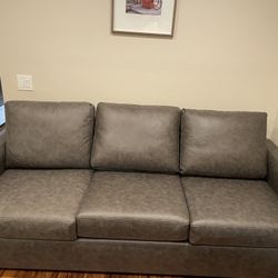 Gray Leather Sofa