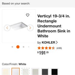 Kholer rectangular Sink New