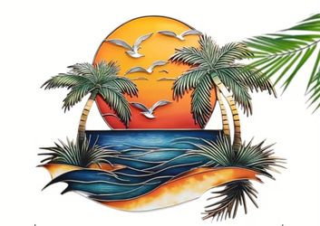 Beach and Sun Metal Wall Decor