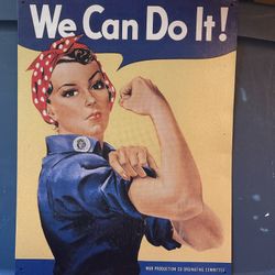 Rosie The Riveter Metal Sign 