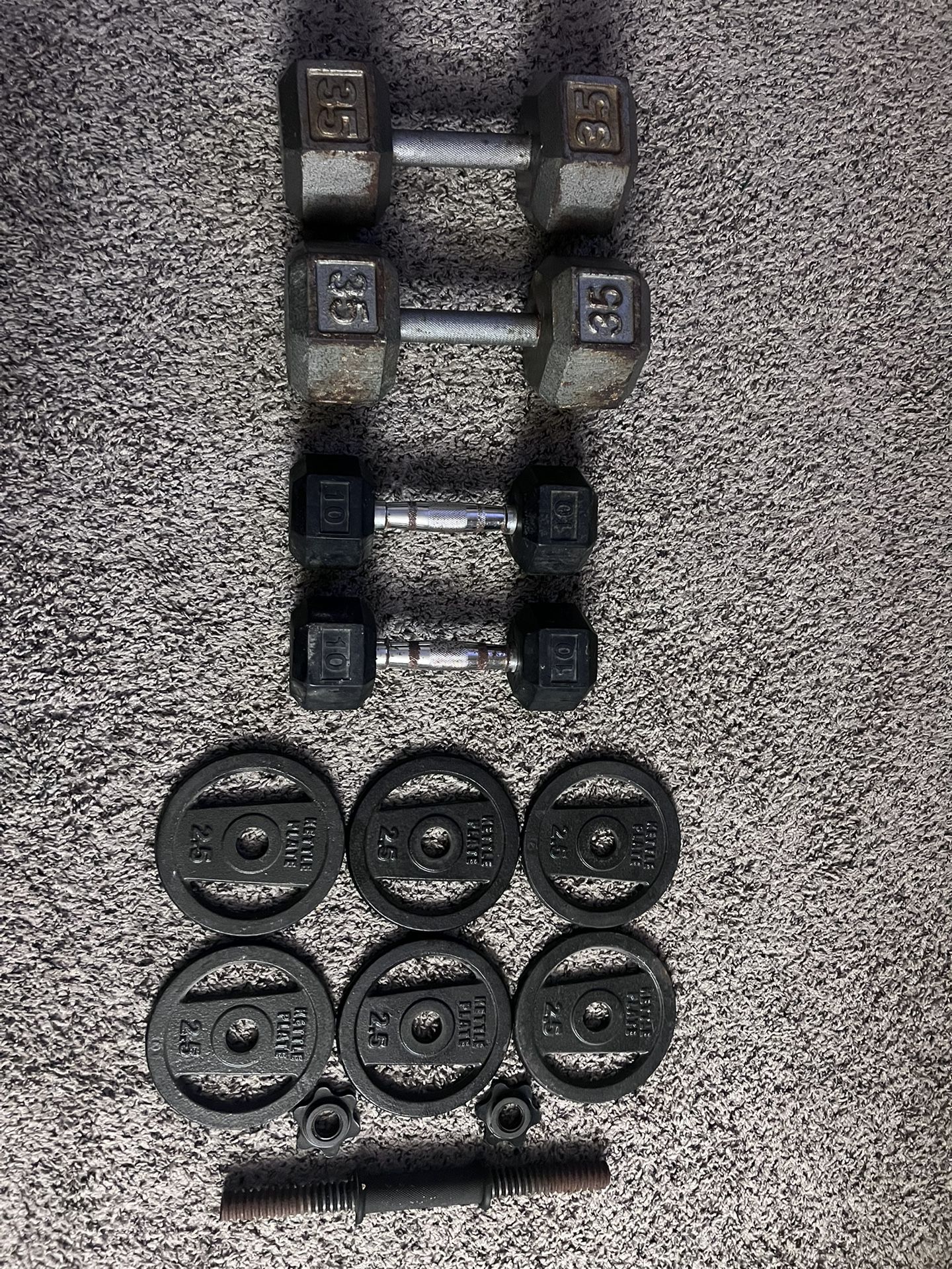 Set of Dumbbells And Kettle Plates