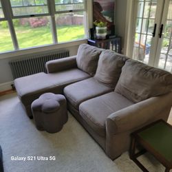 Free Couch - Grey With Storage Ottoman