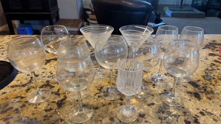 Wine and martini glasses