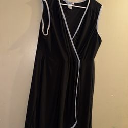 Love Squared black sleeveless wrap dress 2X