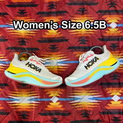 Hoka Skyward X Running Shoes Womens 6.5 B White Blue Yellow 1147912 BSW