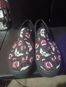 VANS Slip On GLOW in the Dark Frights. Bats Vampire Spiders mens 10