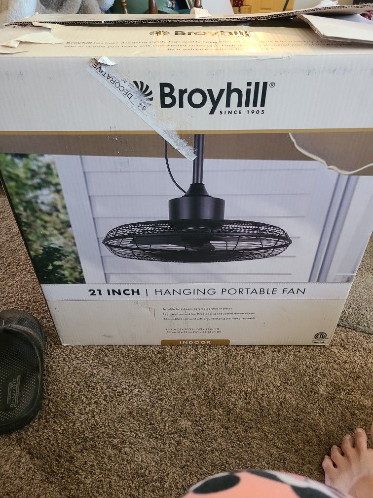 21 " Hanging Portable Fan Have A Ceiling Fan Anywhere NEW