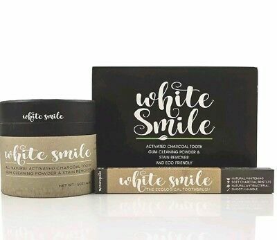 White Smile Activated Charcoal Toothbrush Kit