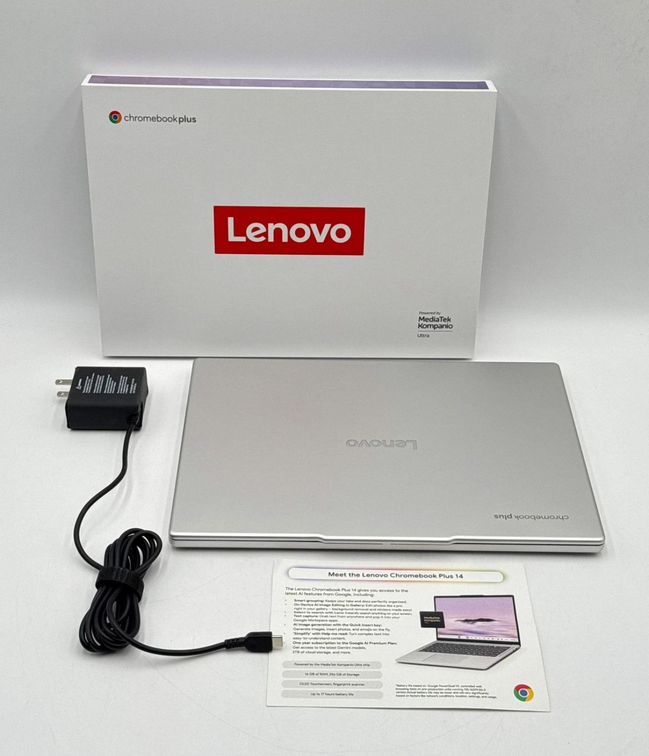 Lenovo Chromebook plus 14” Oled 2K touchscreen laptop kompanio ultra 16gb 256gb