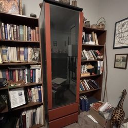 Maroon Glass Display Cabinet Furniture 6.5ft