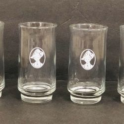 Vintage Avon Mrs. Albee 5-1/2" Clear Glass Highball Tumbler White Cameo