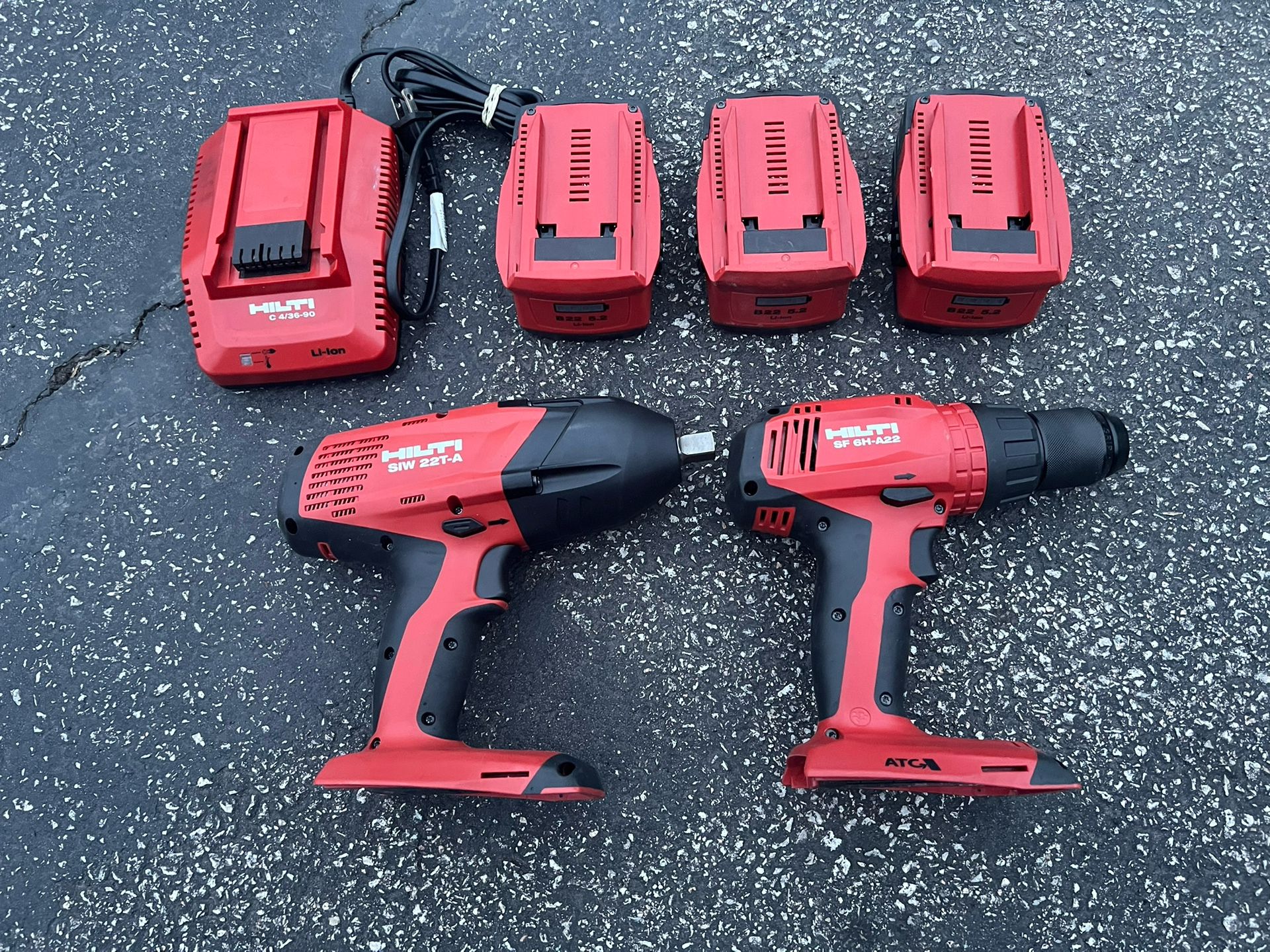 Hilti Tools Impact Wrench 1/2 And Impact Drill hammer and Charger and Battery