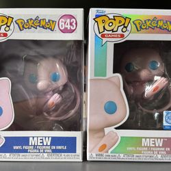 Funko Pop Pokemon Mew Pearlescent and Common Bundle