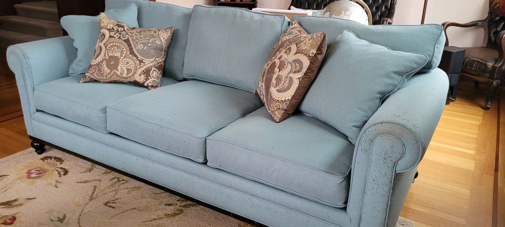 Turquoise Down Sofa Gently Used 