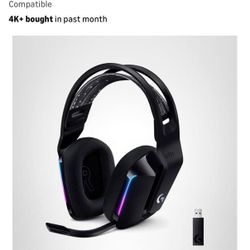 Logitech G733 Lightspeed Wireless Gaming Headset, Suspension Headband, Lightsync RGB, Blue VO!CE Mic, PRO-G Audio – Black, Gaming Headset Wireless, PC