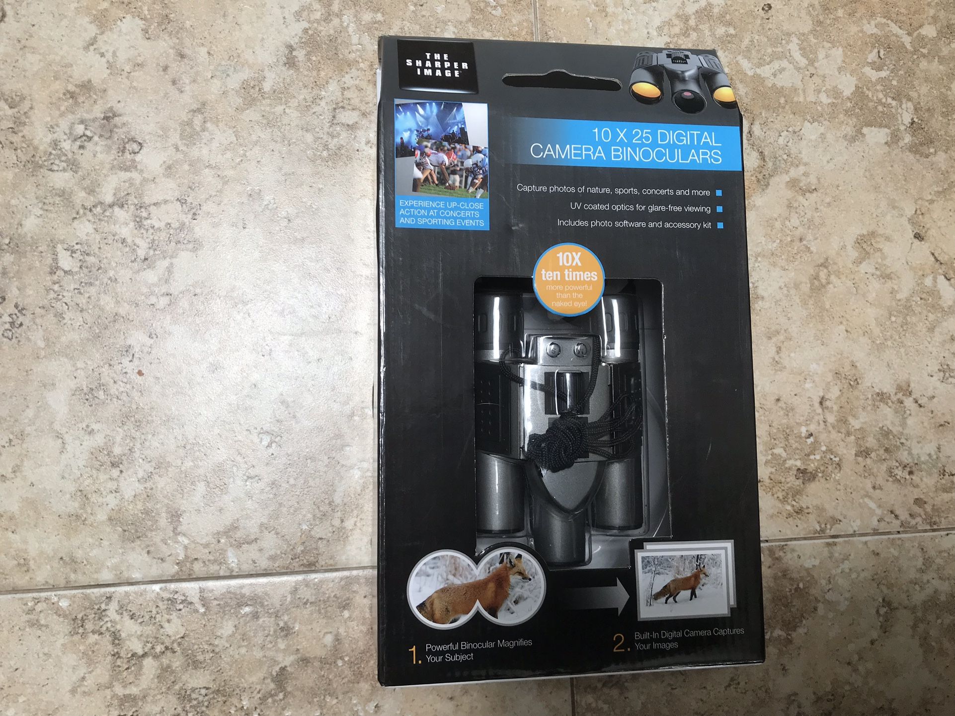 The Sharper Image 10 X 25 Digital Camera Binoculars New In Box