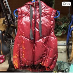 Metallic Red Vest With Black Accents