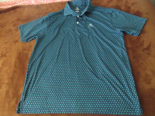 Rhoback Men's Short Sleeve performance Polo The Four Leaf Size L admiral navy