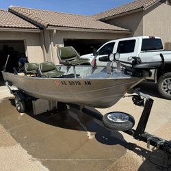 15’ Aluminum Boat With 2022 Mercury 15hp Outboard
