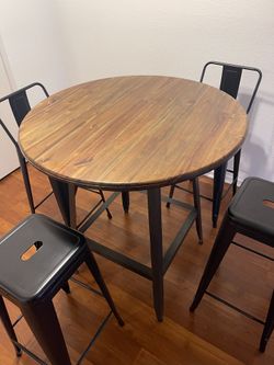 Authentic Wooden Table With Chairs
