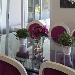 Faux Silk Peonies In Glass Vase