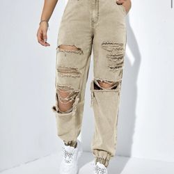 Ripped Jean Joggers