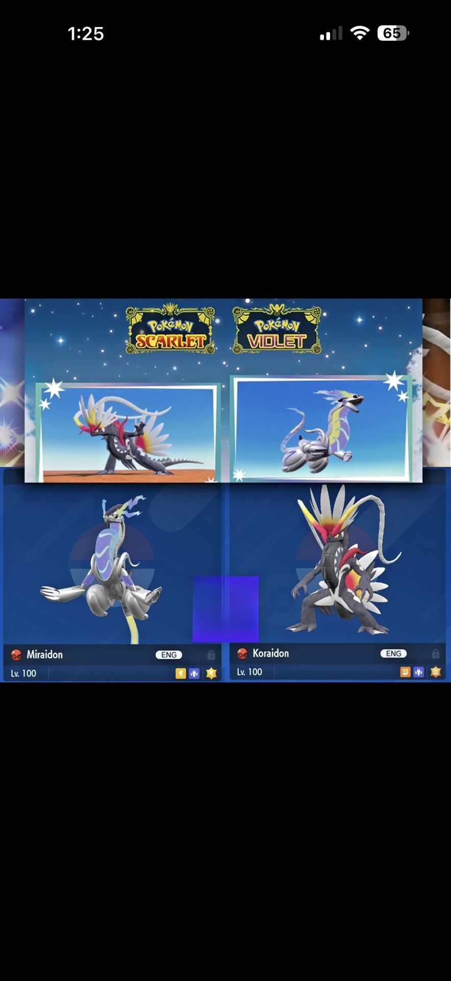 Pokemon Scarlet/Violet++ SHINY KORAIDON & MIRAIDON Event Ver. Both Trade/No Code!!