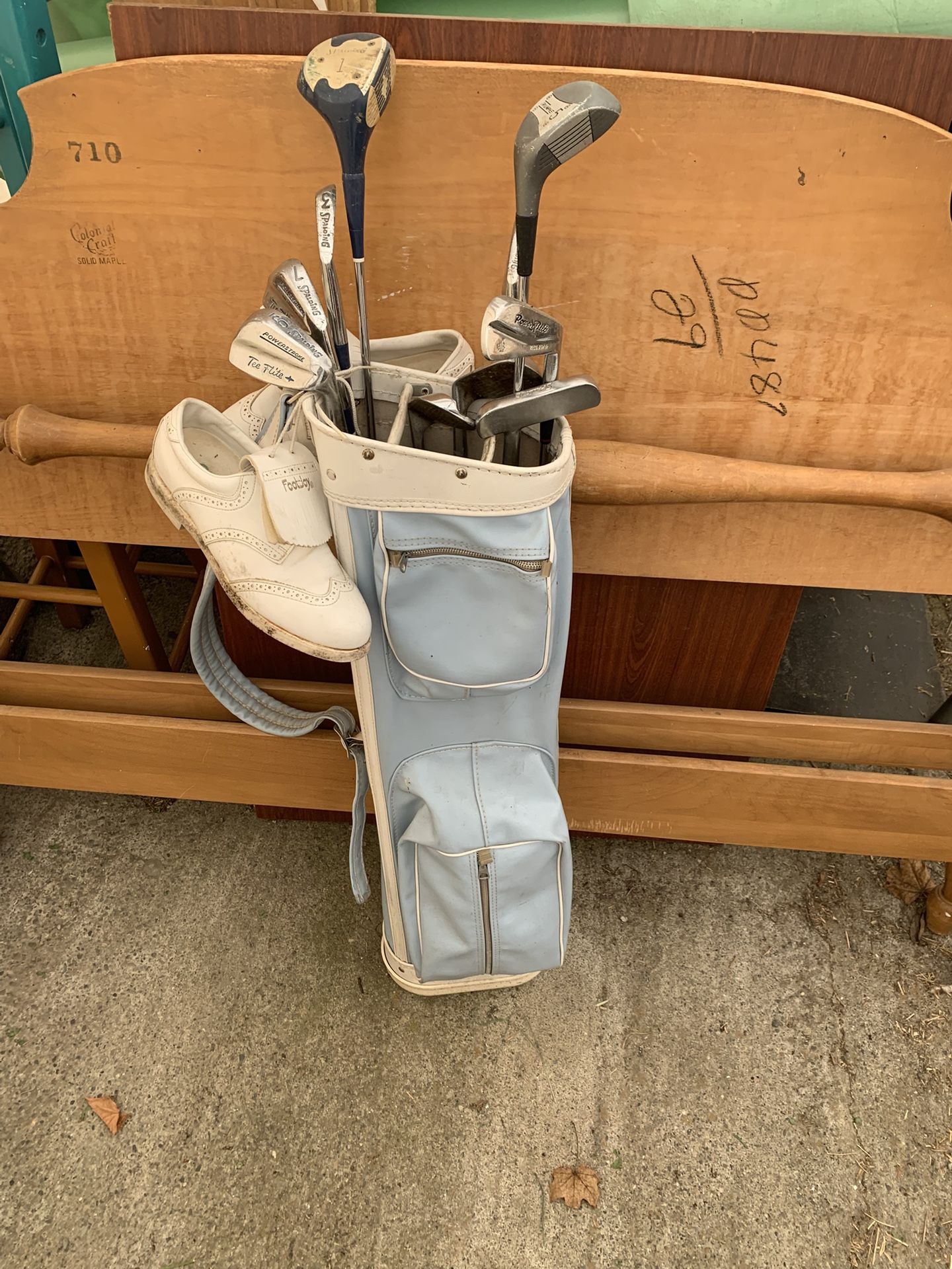 Vintage Golf Bag Set And Shoes