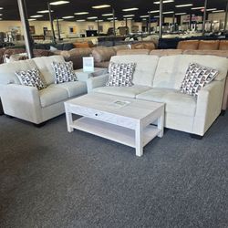 Light Gray Fabric Sofa and Loveseat Set 🚚WE DELIVER🚚