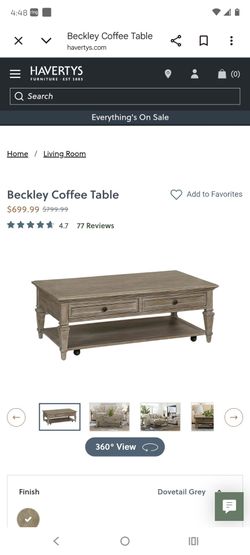 Beckley Coffee Table – Dovetail Grey