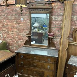Antique 1800s Marble Top Dresser