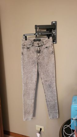 Express Women's Grey Acid-Wash Skinny Jeans