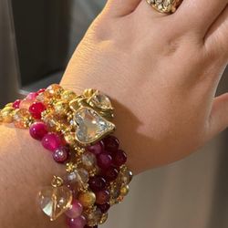 Pulsera En Aspiral Con Piedras Naturales 