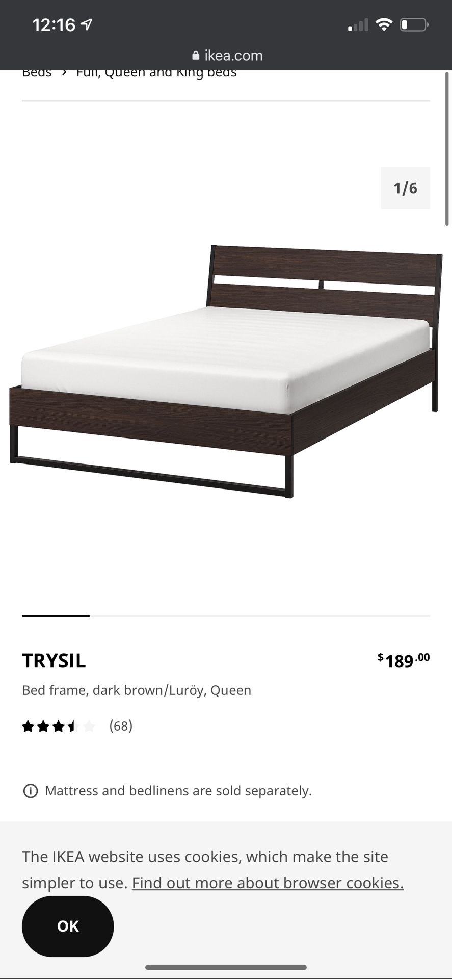 IKEA Trysil queen size bed frame