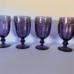 Vintage Libbey Gibraltar Duratuff Amethyst Iced Tea Tumblers