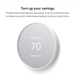 Google Nest Thermostat - Smart Thermostat for Home - Programmable Wifi Thermostat - Snow